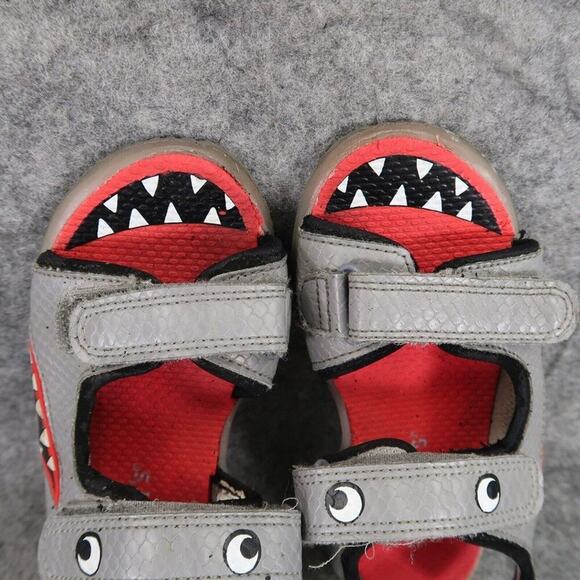 Carters Shoes Kids 11 Sandals Shark Grey Adjustable Straps Sport Active Comfort - Picture 8 of 13